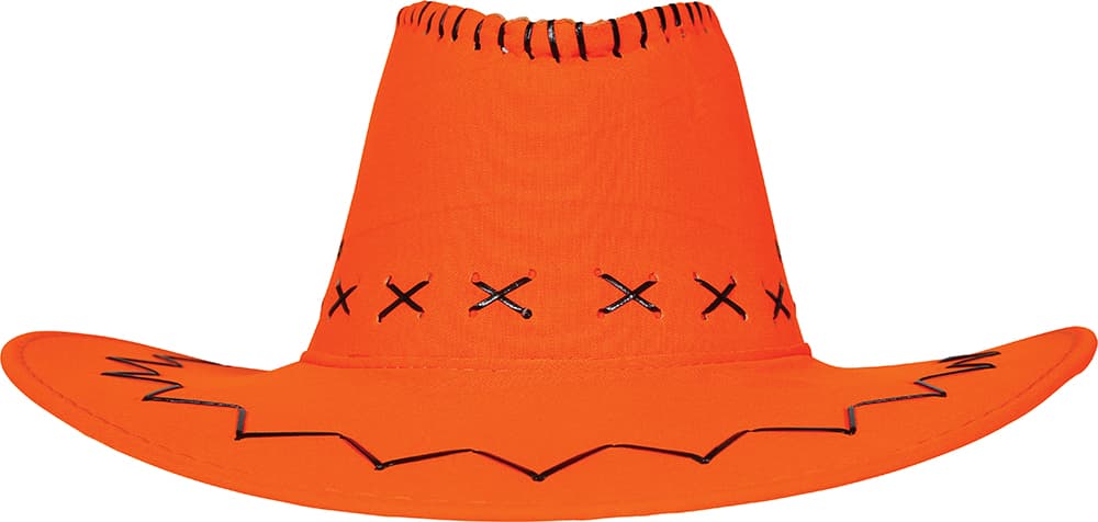 Orange cowboyhat i ruskindslook, til voksne