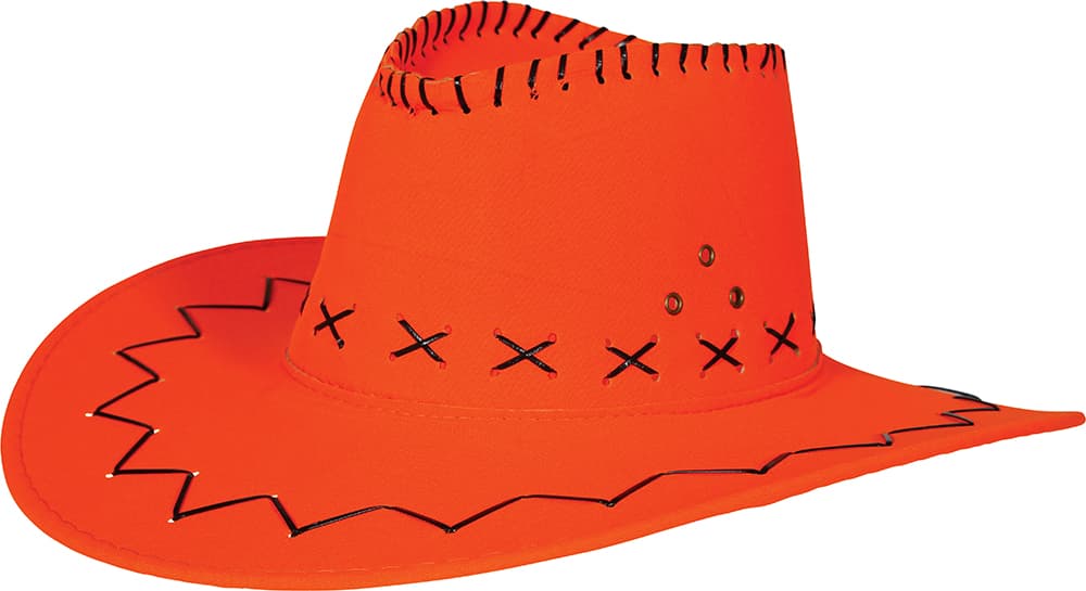 Orange cowboyhat i ruskindslook, til voksne