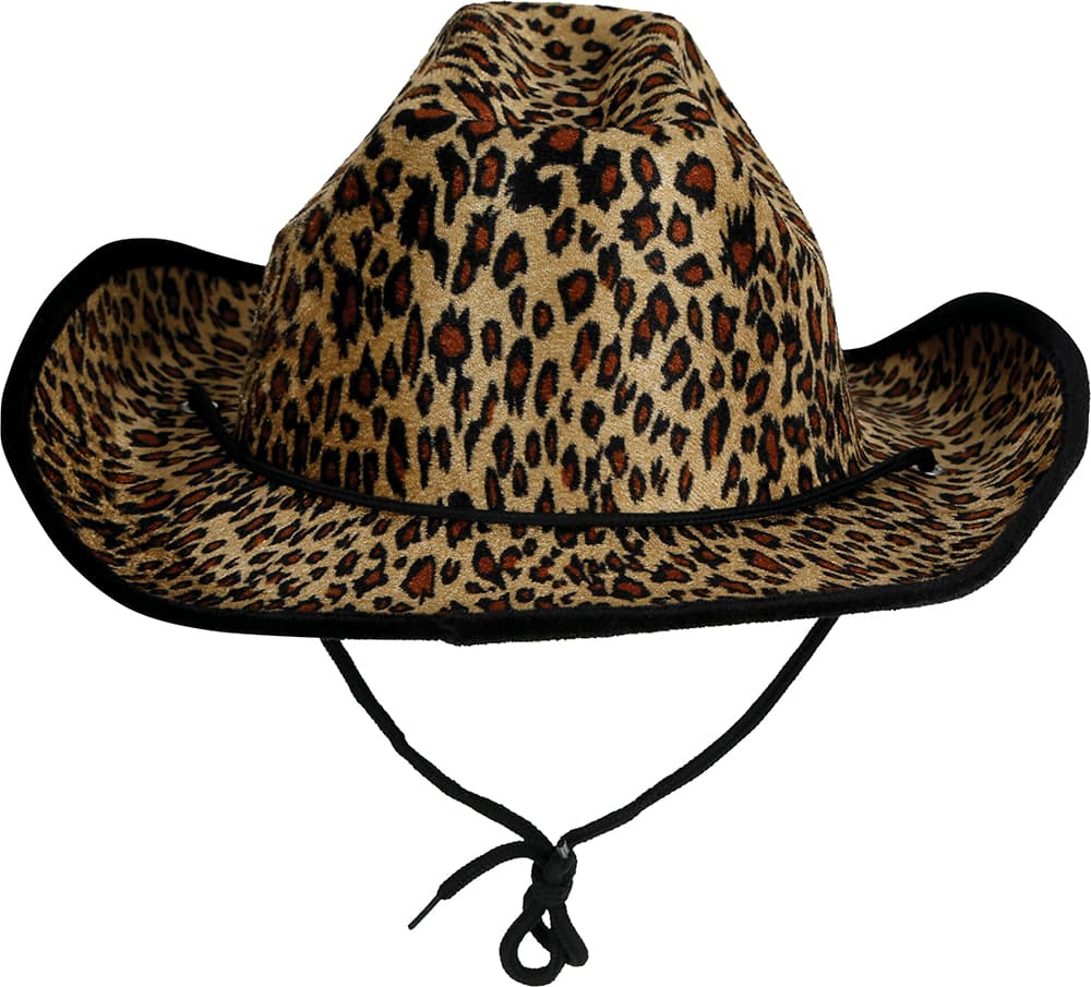 Cowboyhat med leopardmønster til voksne