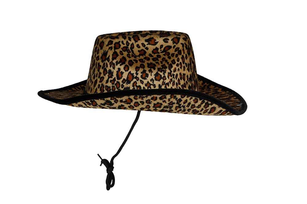 Cowboyhat med leopardmønster til voksne