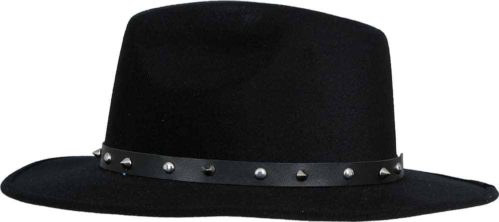 Sort cowboyhat i filt med nitter til voksne
