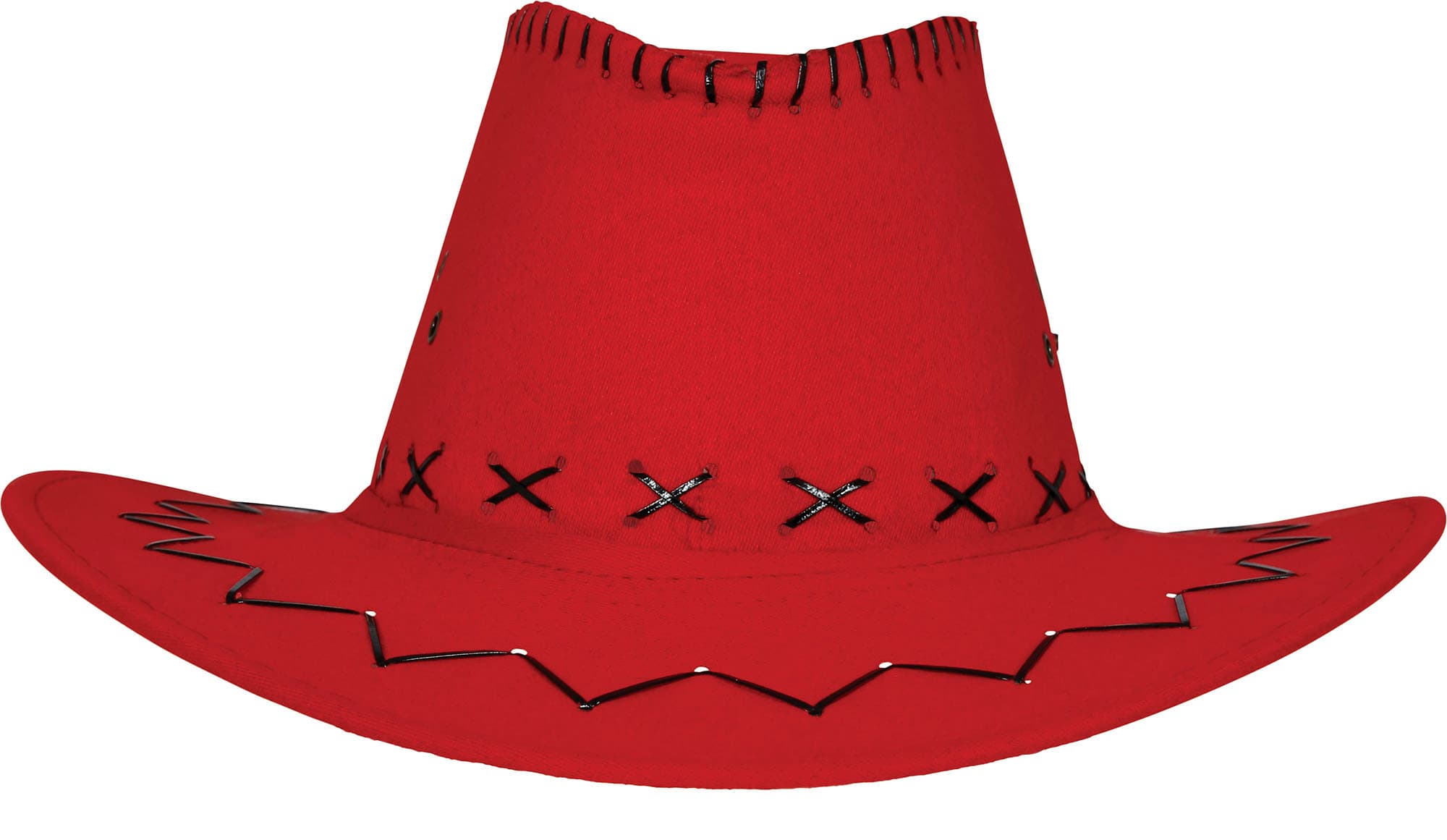 Rød cowboyhat i imiteret læder, til børn