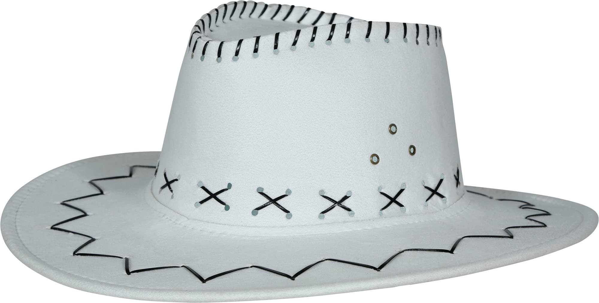 Hvid cowboyhat i imiteret læder til børn