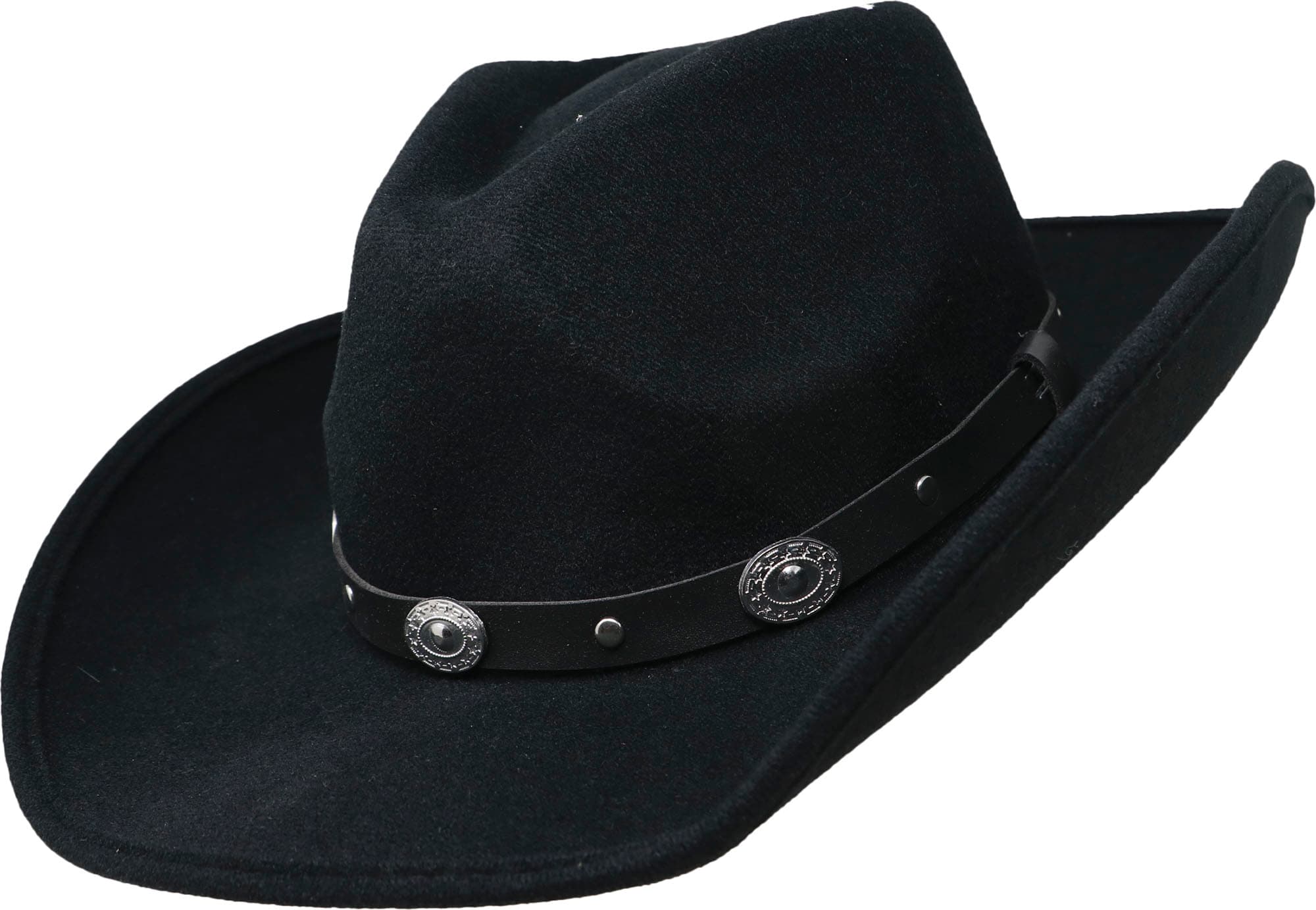 Cowboyhat i filt, sort