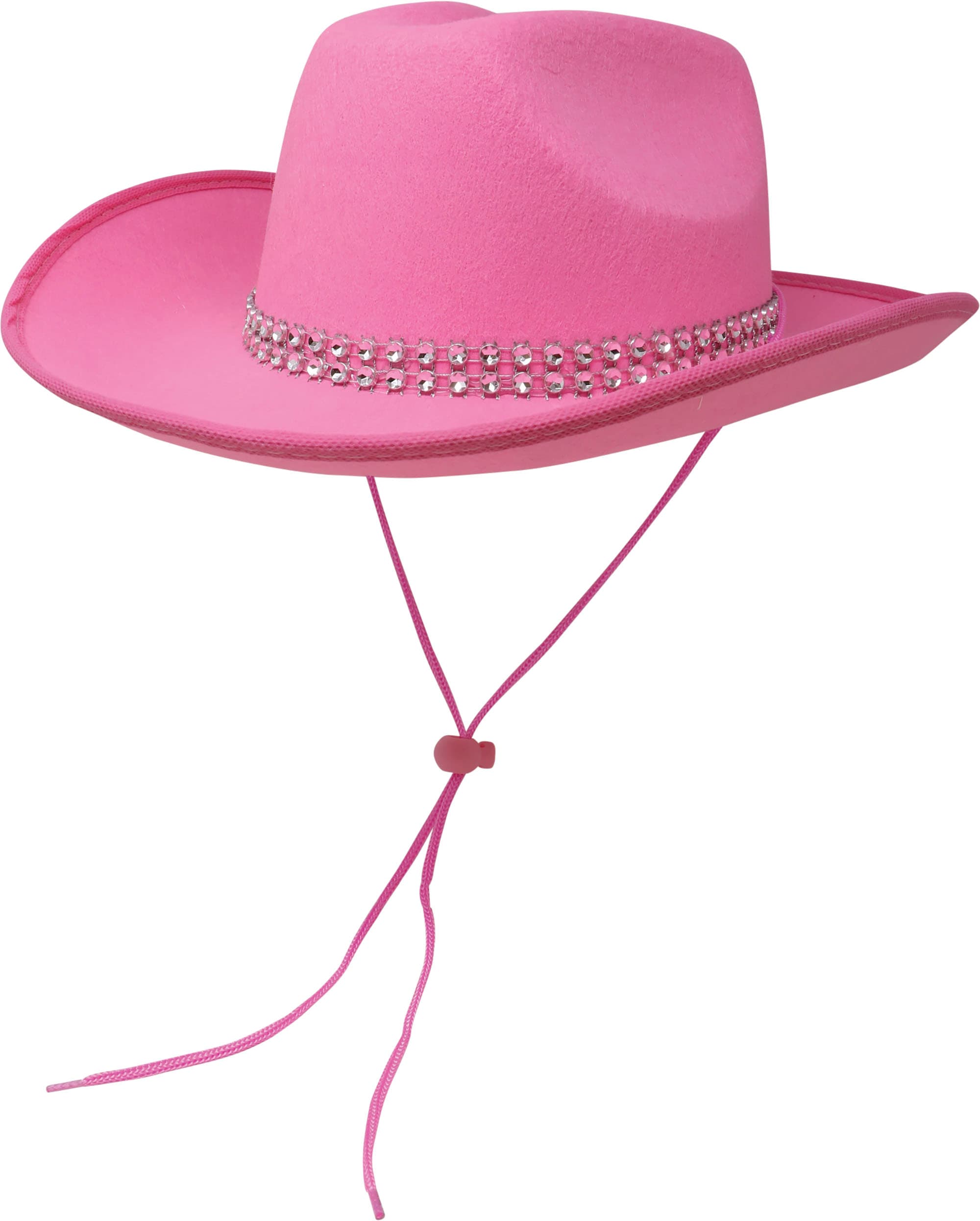 Cowboyhat i filt med rhinsten, lyserød