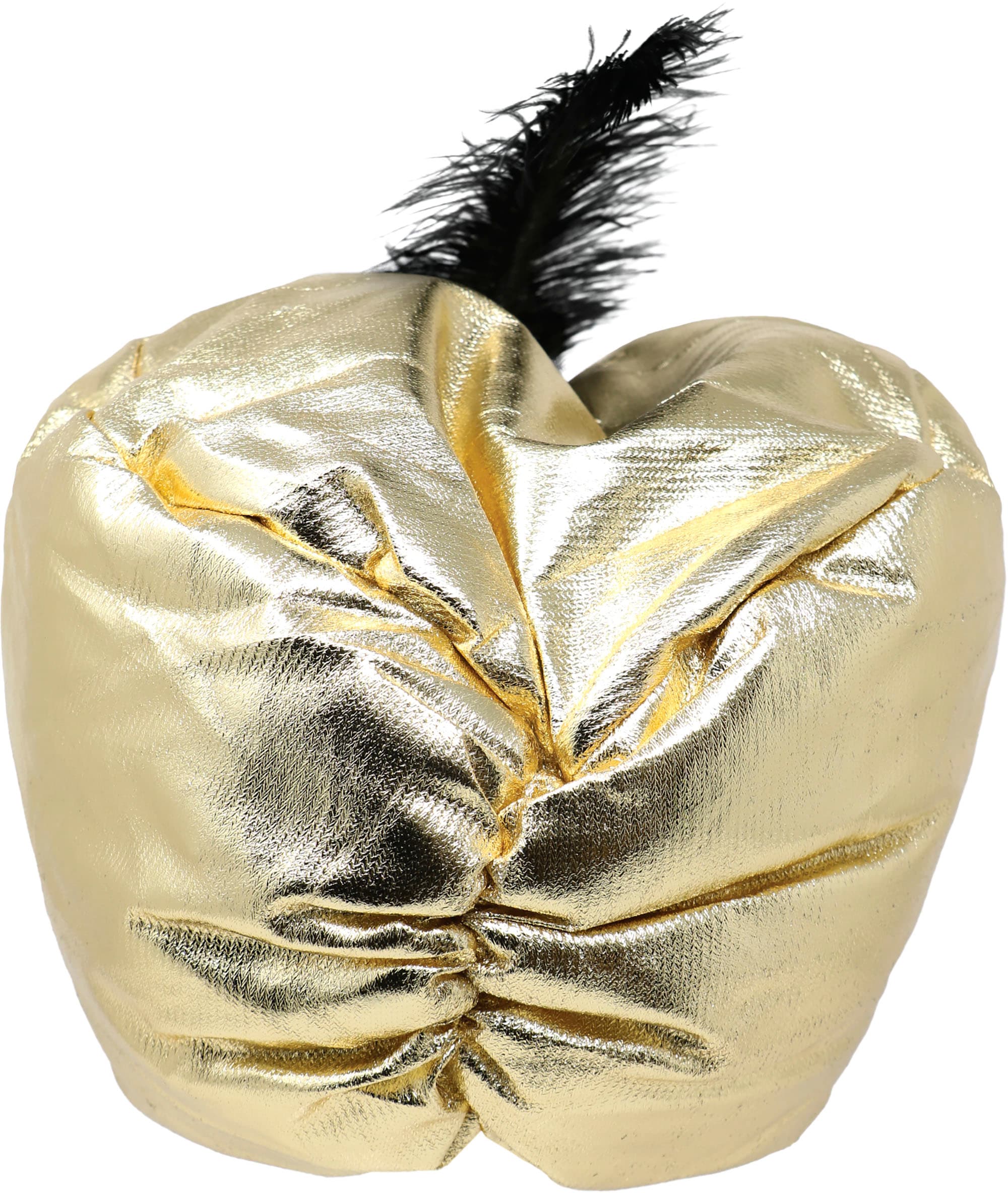 Guldfarvet maharaja-turban i stof
