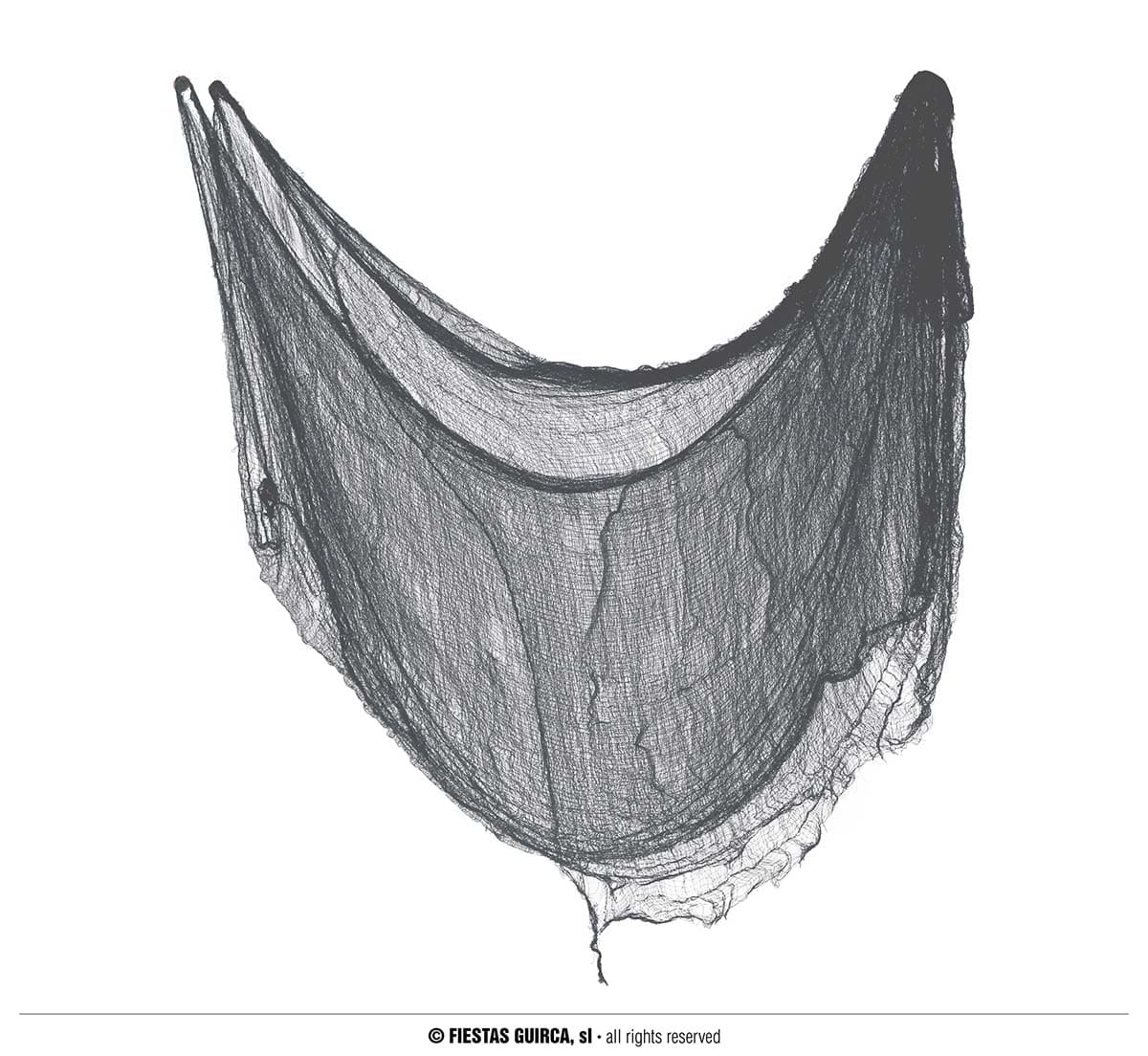 Sort stof, 76 × 228 cm