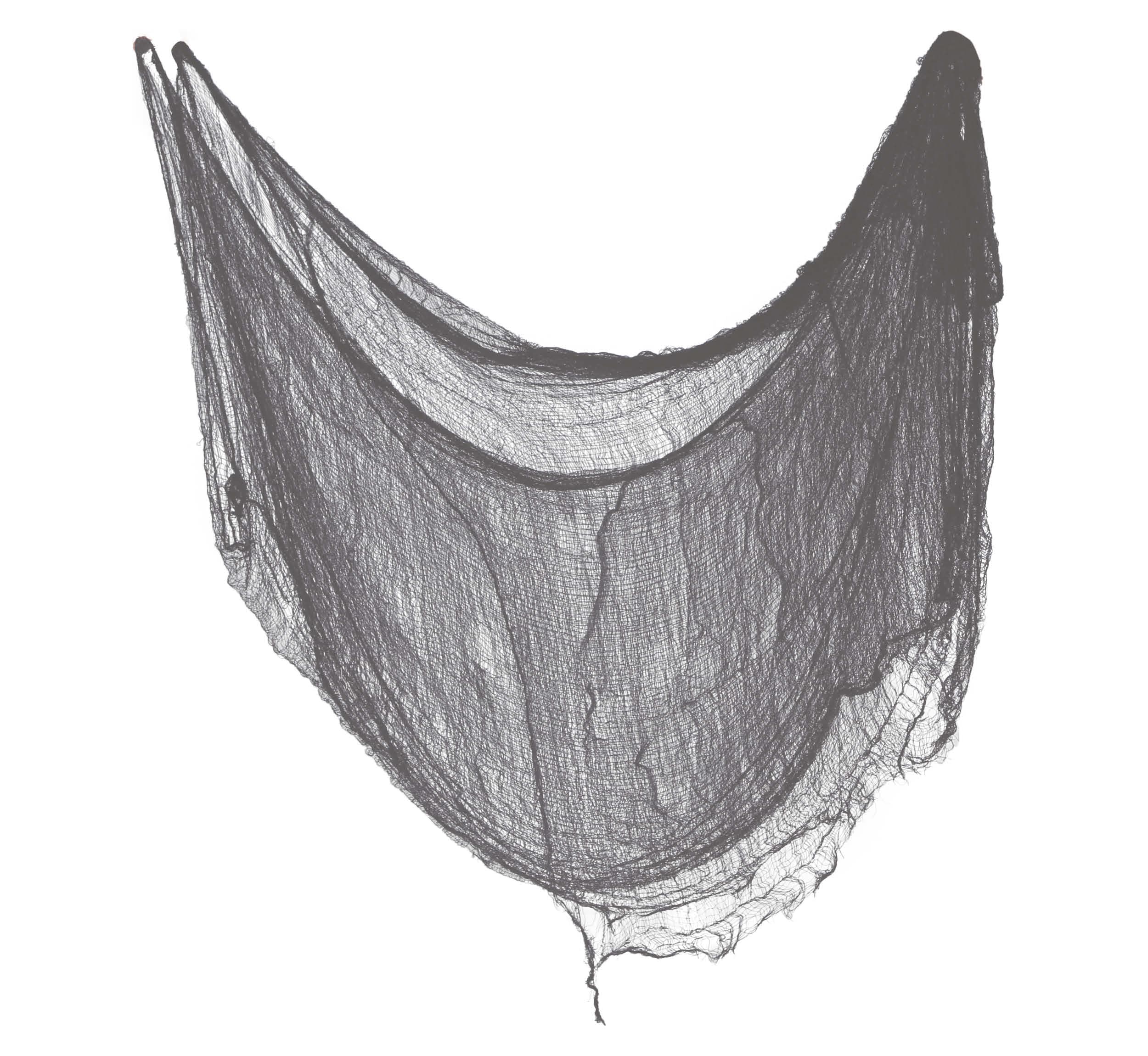 Sort stof, 76 × 228 cm