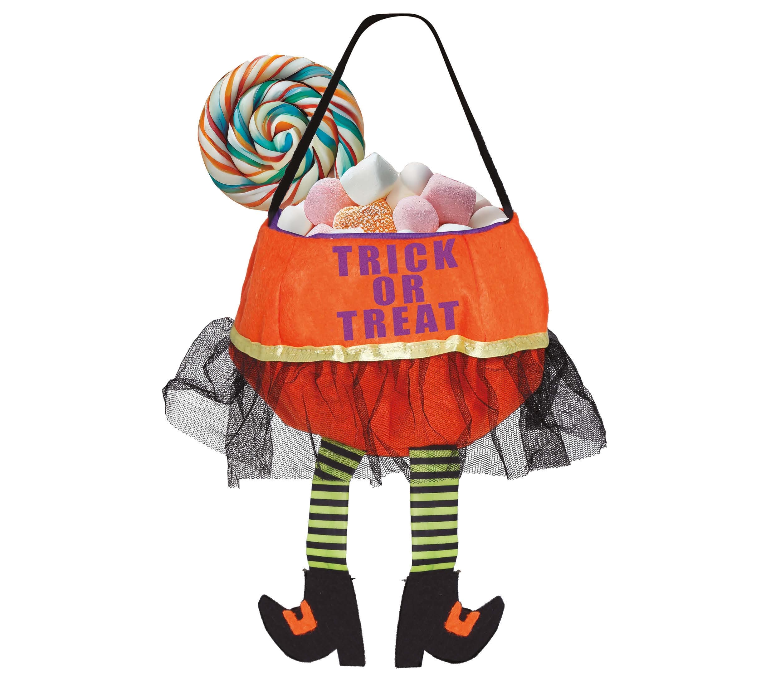 Orange filtspand "Trick or Treat" 20 cm