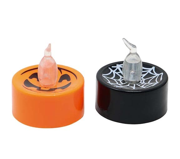 Assorteret orange og sort lys med lyseffekt, 4 × 4 cm