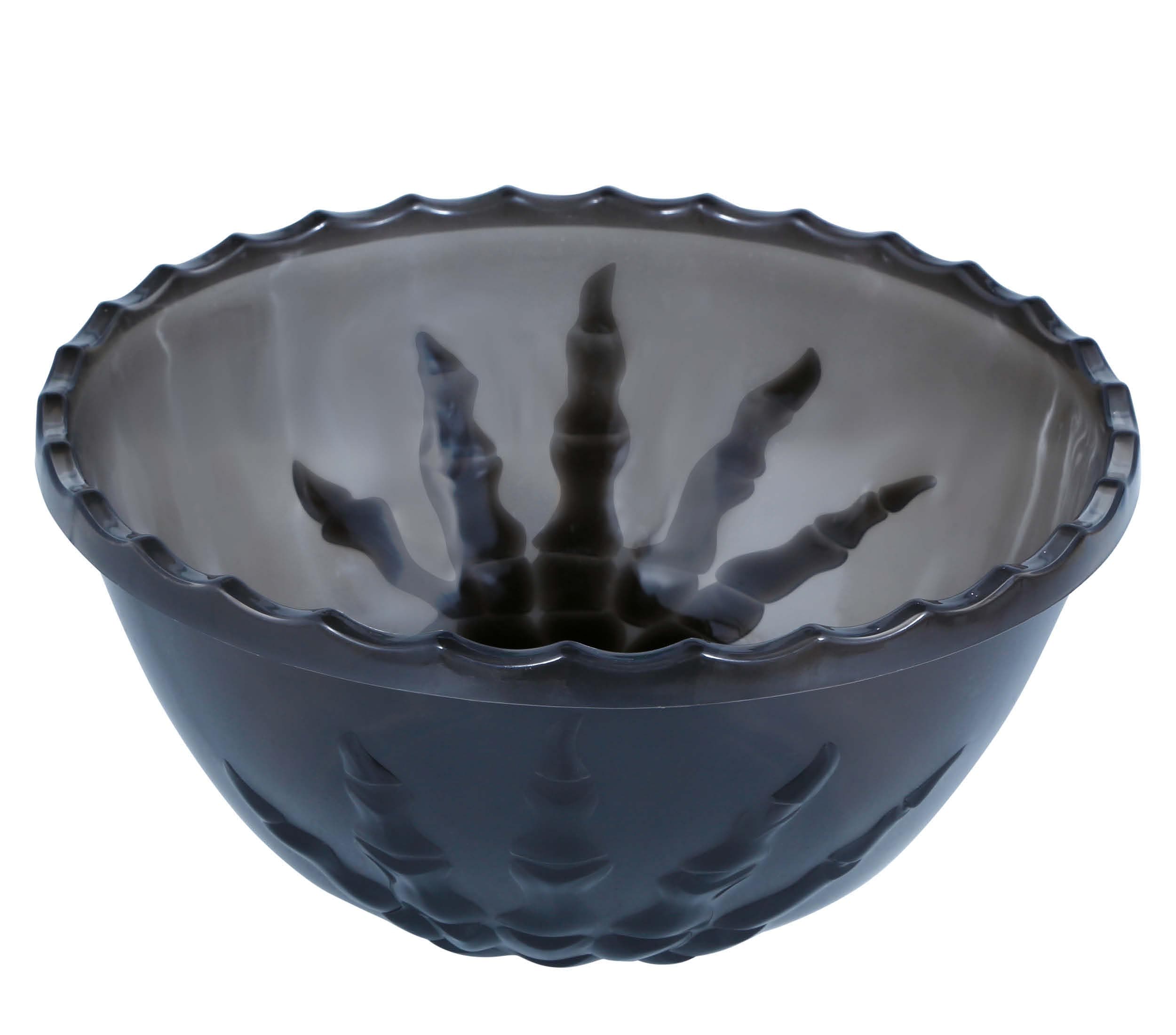 Sort skål med skelethånd, 14 × 33 cm
