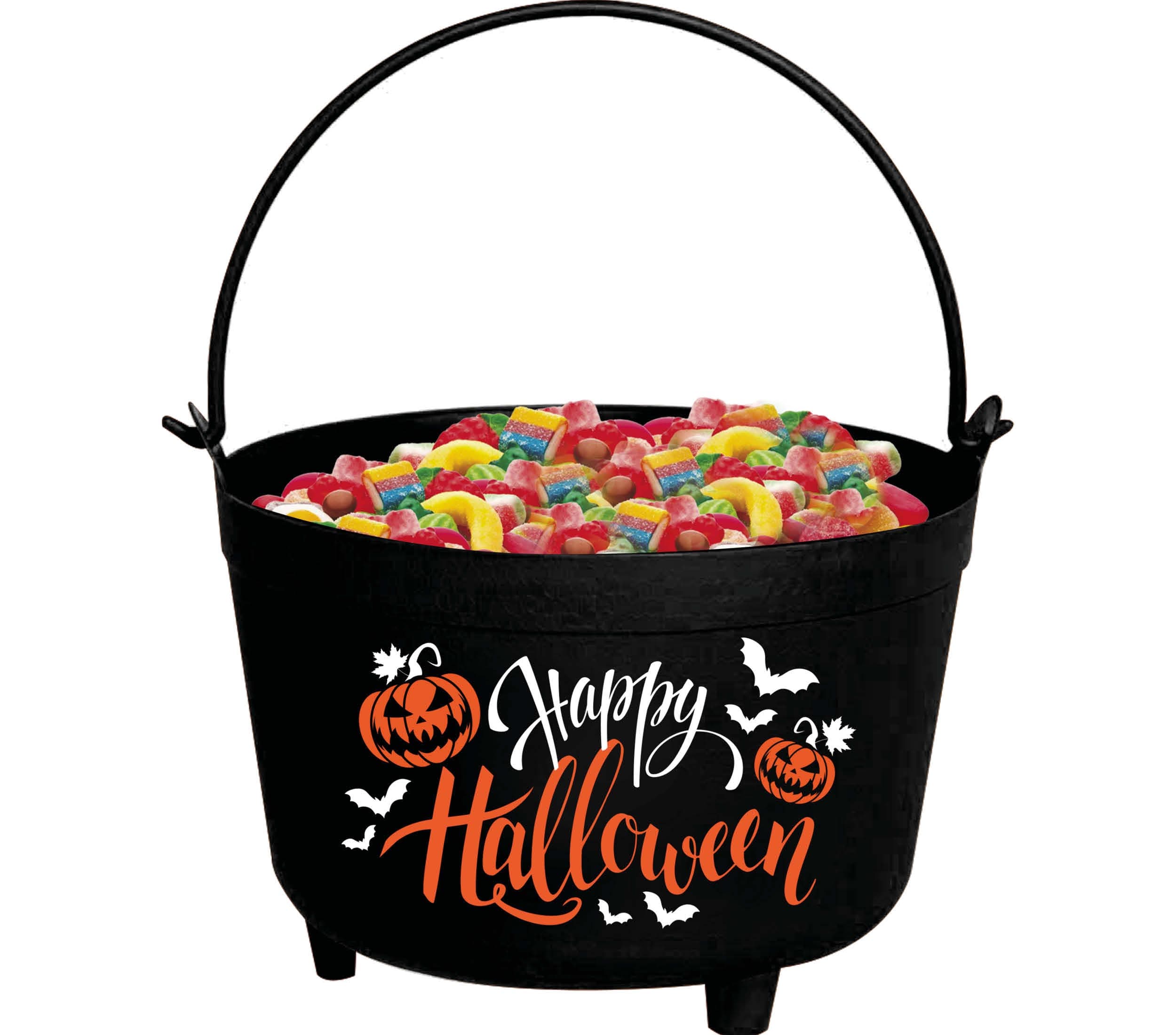Heksegryde "Happy Halloween", 24 × 23 × 15 cm, sort