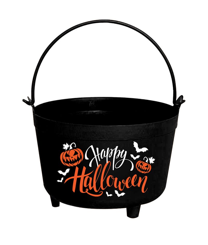 Heksegryde "Happy Halloween", 24 × 23 × 15 cm, sort