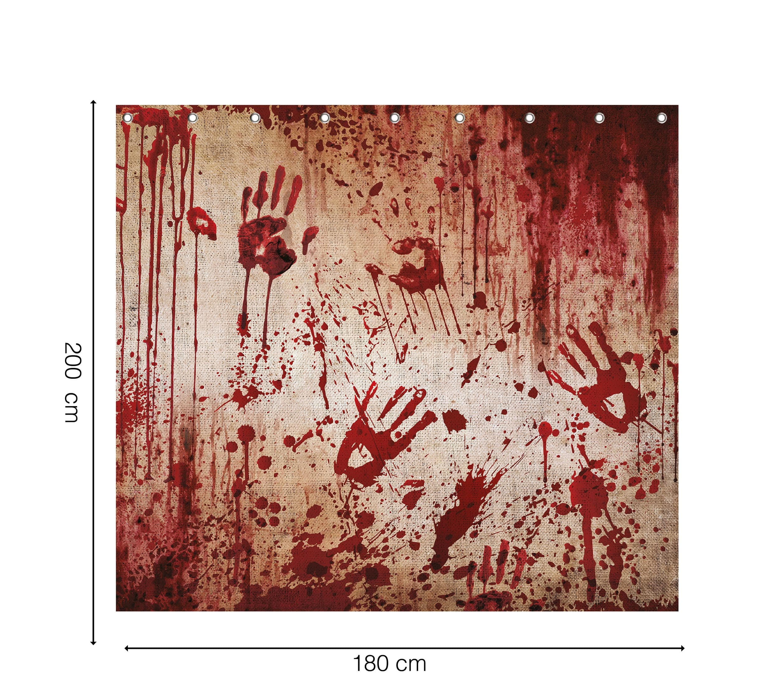 Blodigt badeforhæng, 200 × 180 cm