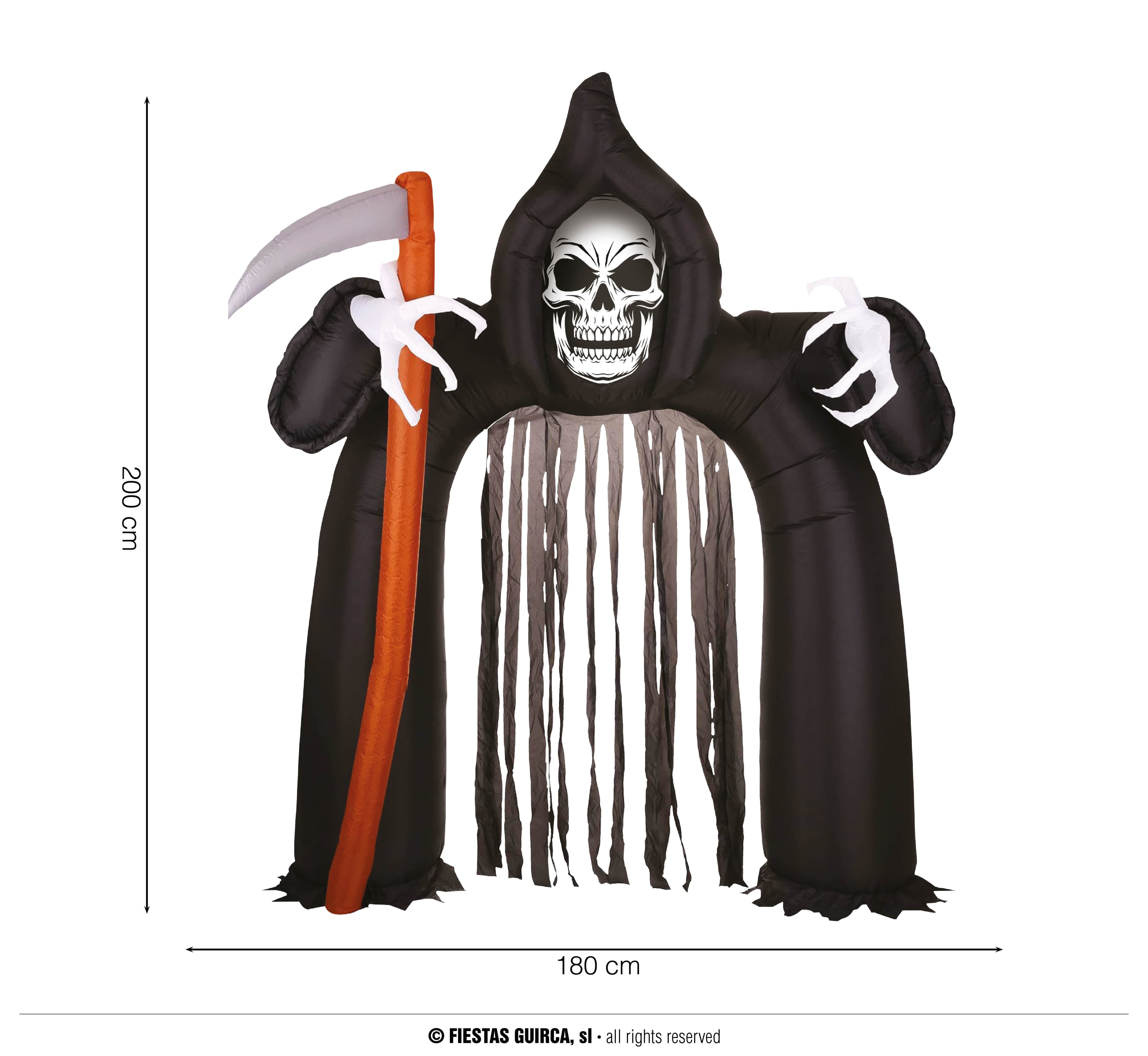 Oppustelig bue med forhæng, Døden, 200 × 180 cm