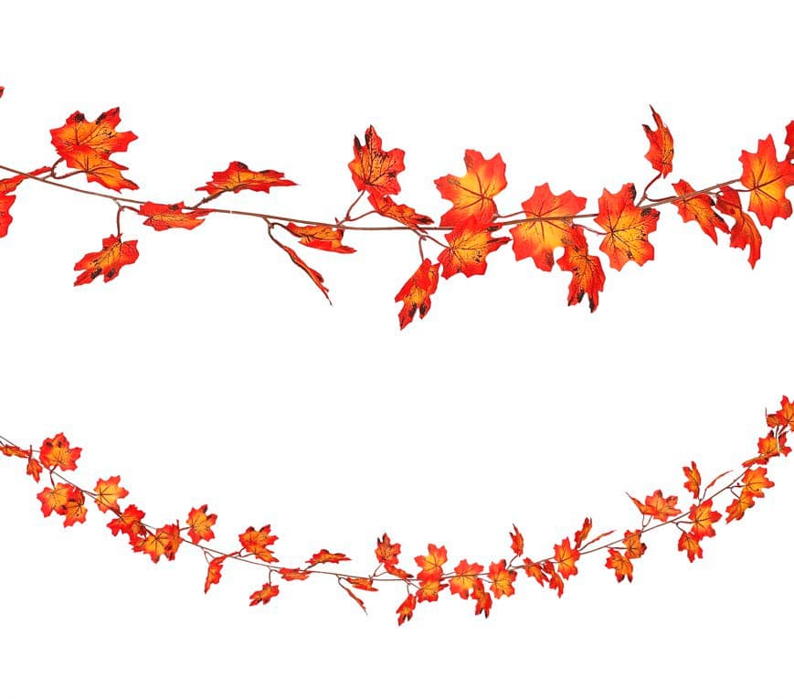 Orange bladguirlande 190 cm