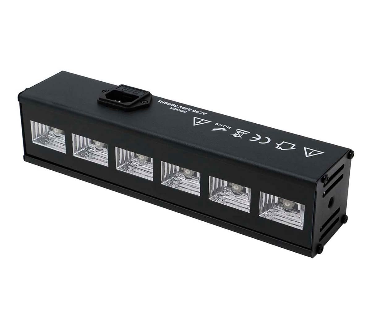 UV-sortlys med 6 LED, 6 × 3 W, til indendørs brug