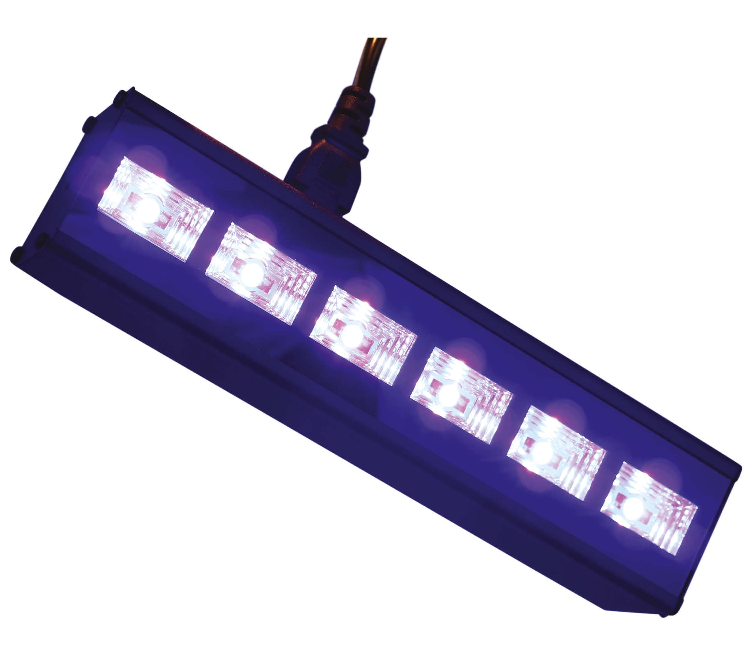 UV-sortlys med 6 LED, 6 × 3 W, til indendørs brug