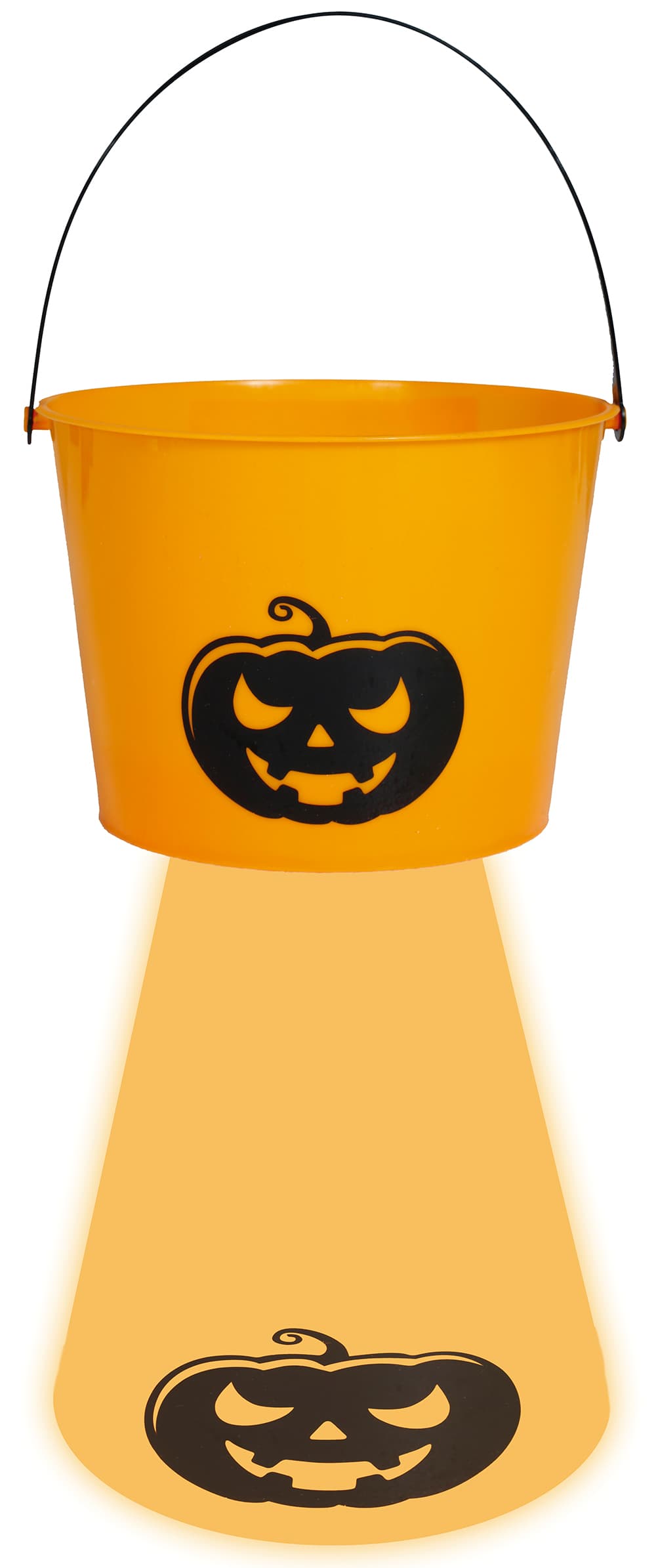 Slikspand med lys i bunden, orange, 15 cm