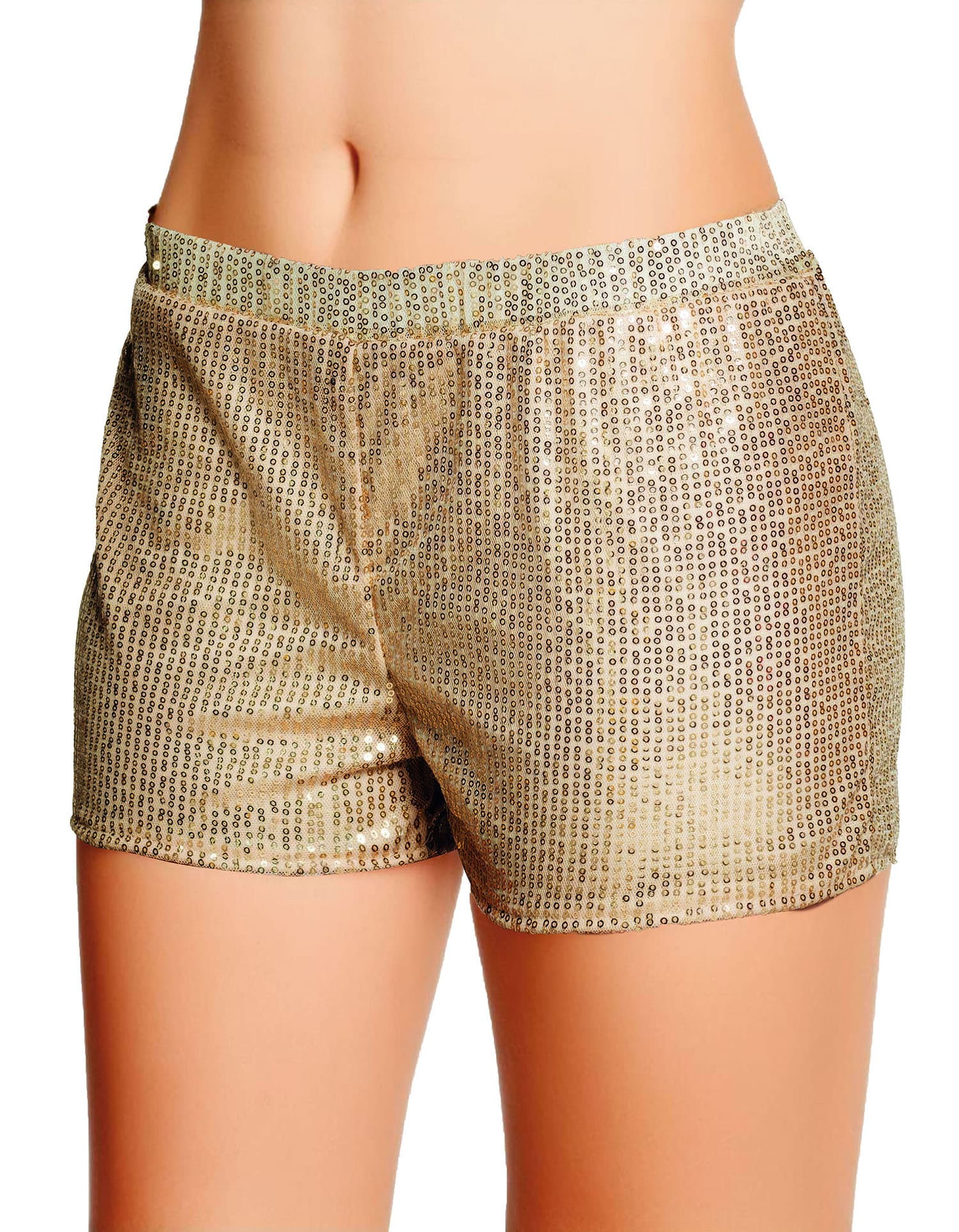 Shorts med guldpailletter til voksne, str. 42-44 (L)