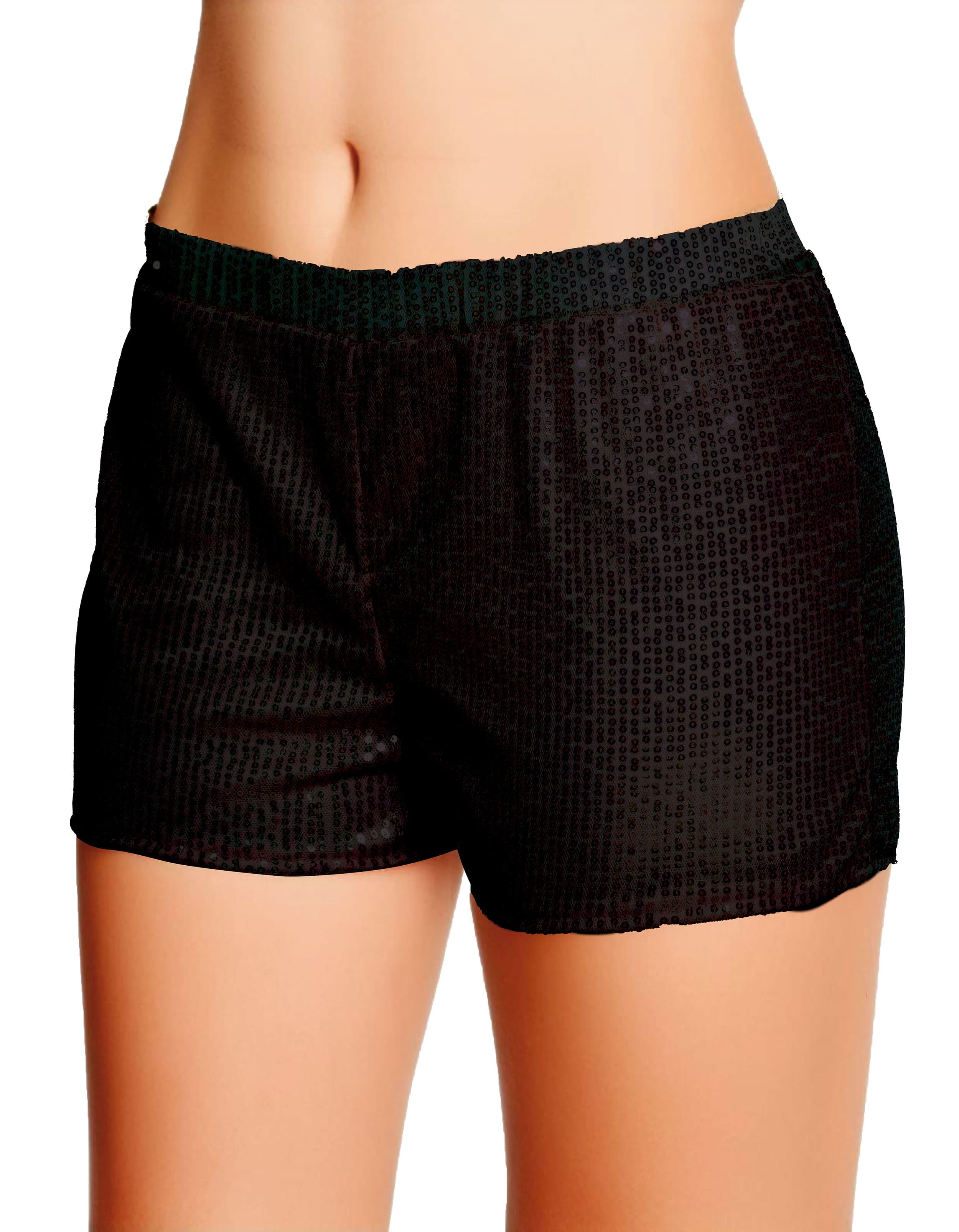 Sorte pailletshorts til voksne, 42-44 (L)