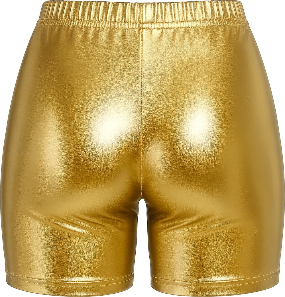 Shorts i metallisk guld til damer