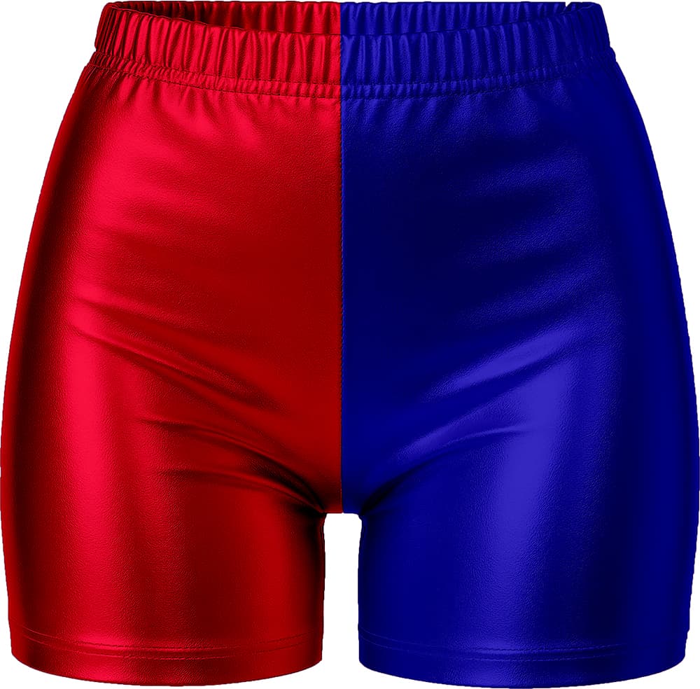 Shorts i metallisk rød/blå til damer