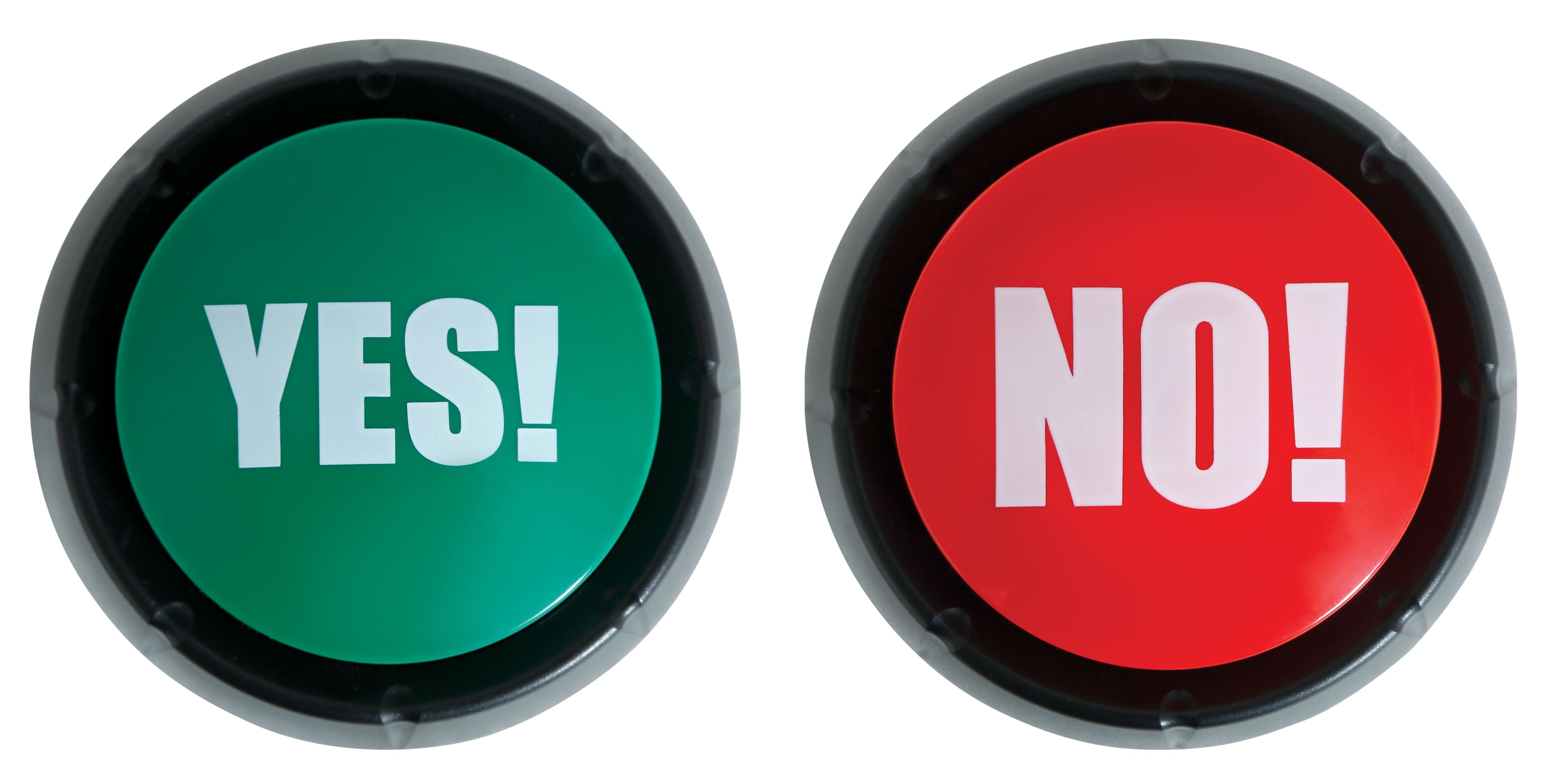 2 buzzerknapper "Yes!" og "No!", 9 cm
