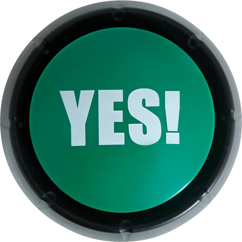 2 buzzerknapper "Yes!" og "No!", 9 cm
