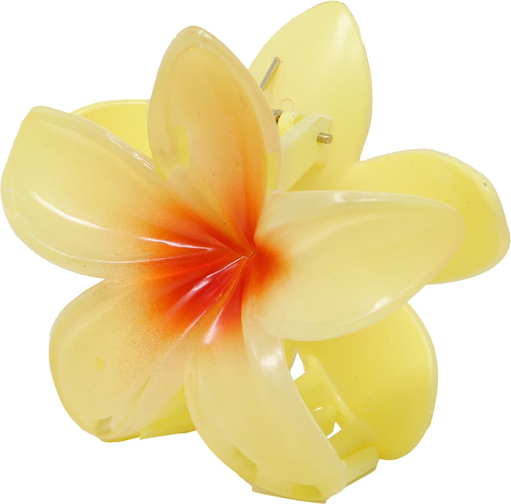 Hårspænde med gul blomst, 8 cm, PVC