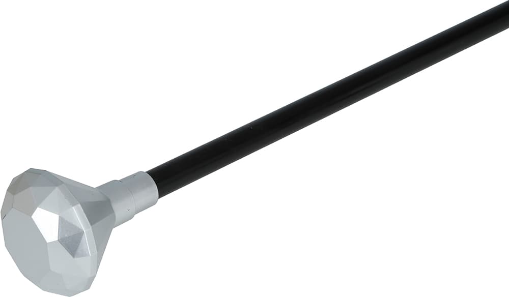 Sølvfarvet stok med diamant, 85 cm