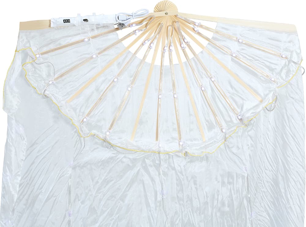 Hvid vifte med multifunktionel LED 75 × 150 cm