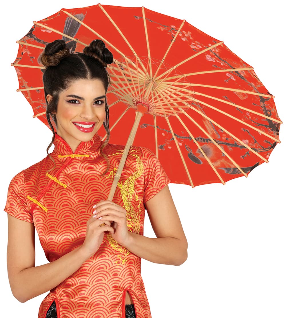 Rød japansk parasol 82 cm