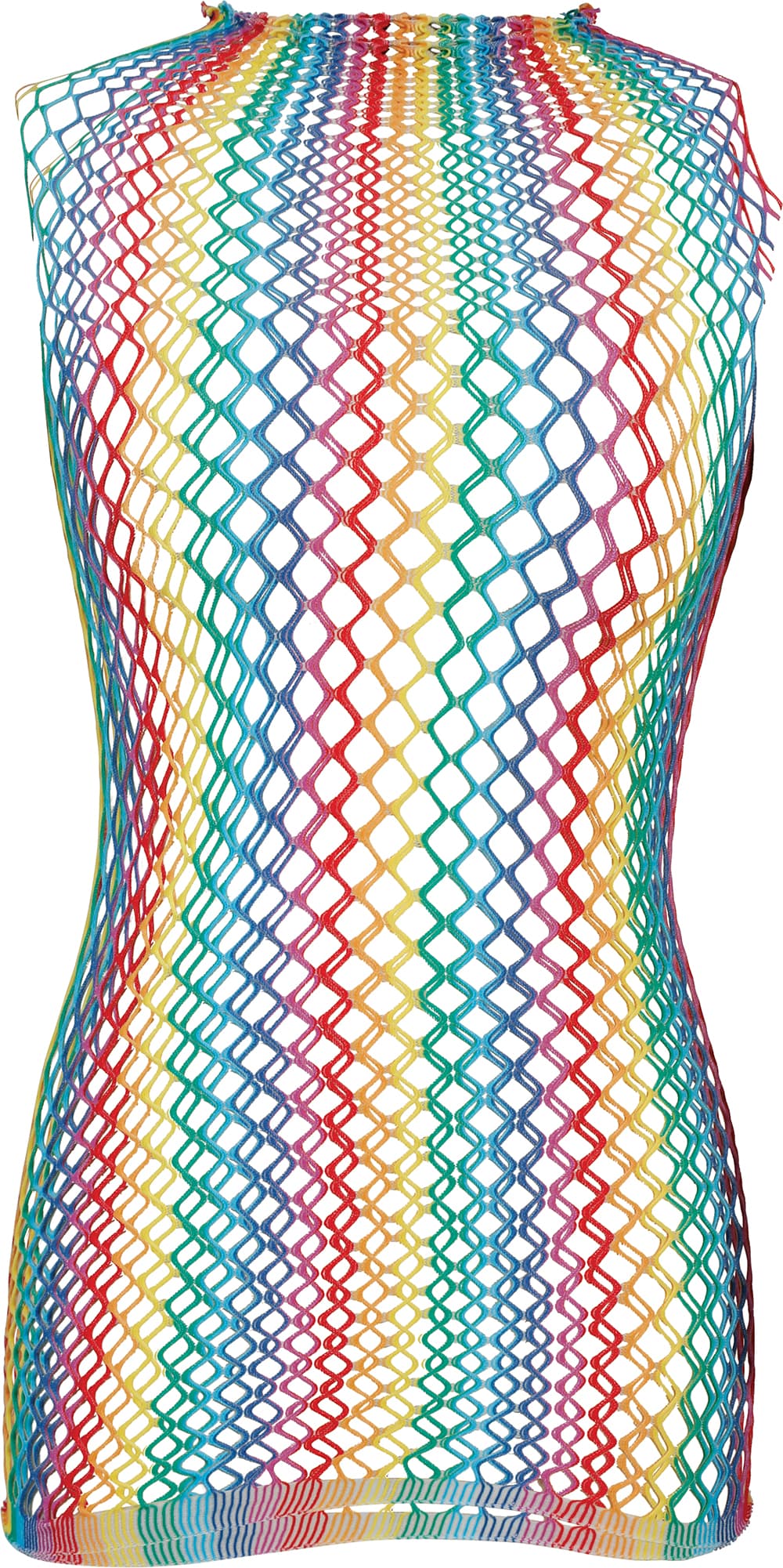 Flerfarvet net-T-shirt til damer