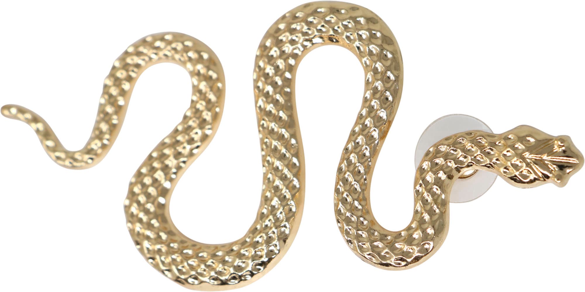 Slangeøreringe i metal, guld, 8 cm
