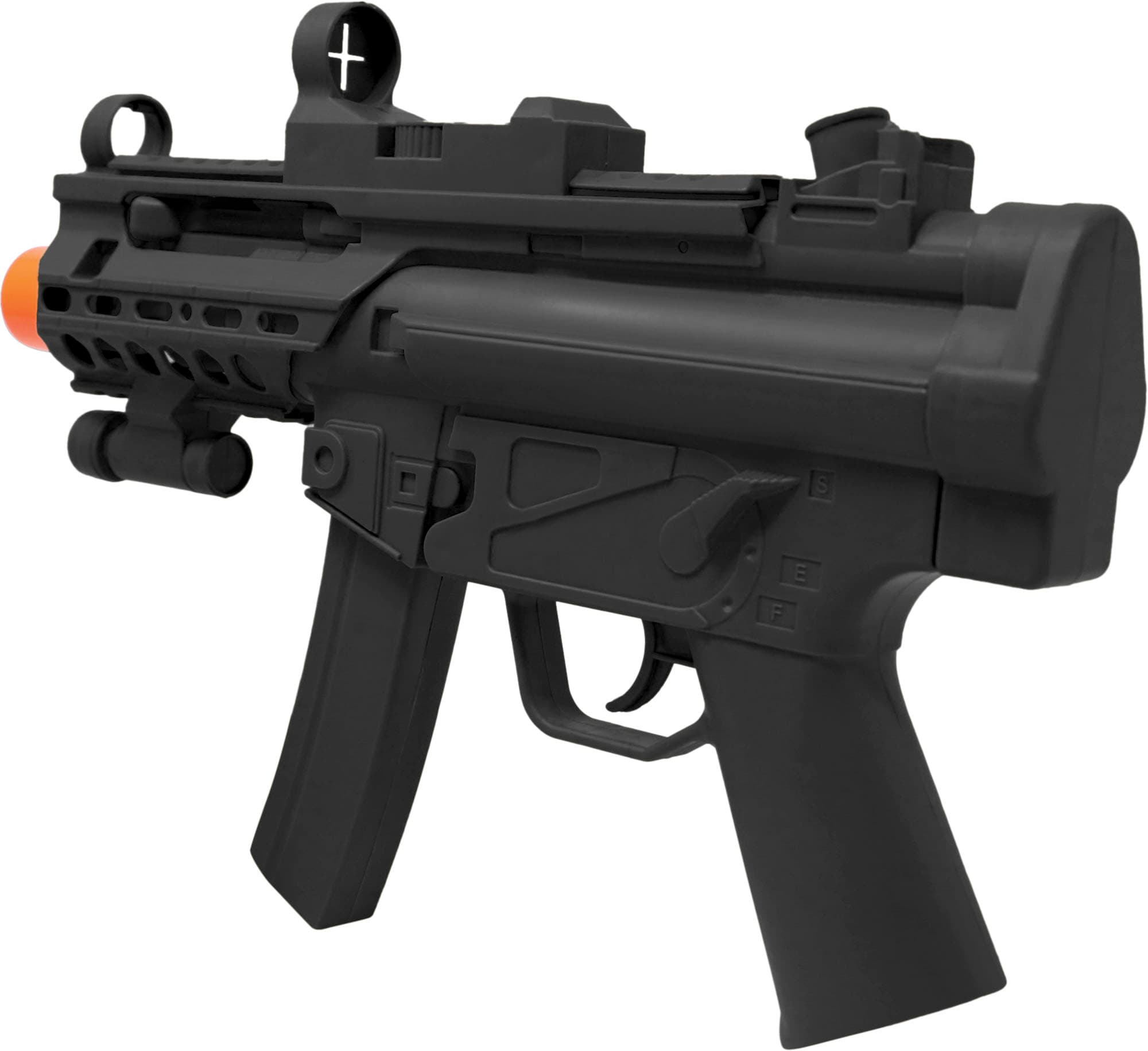 Maskinpistol med lys og lyd, 30 cm