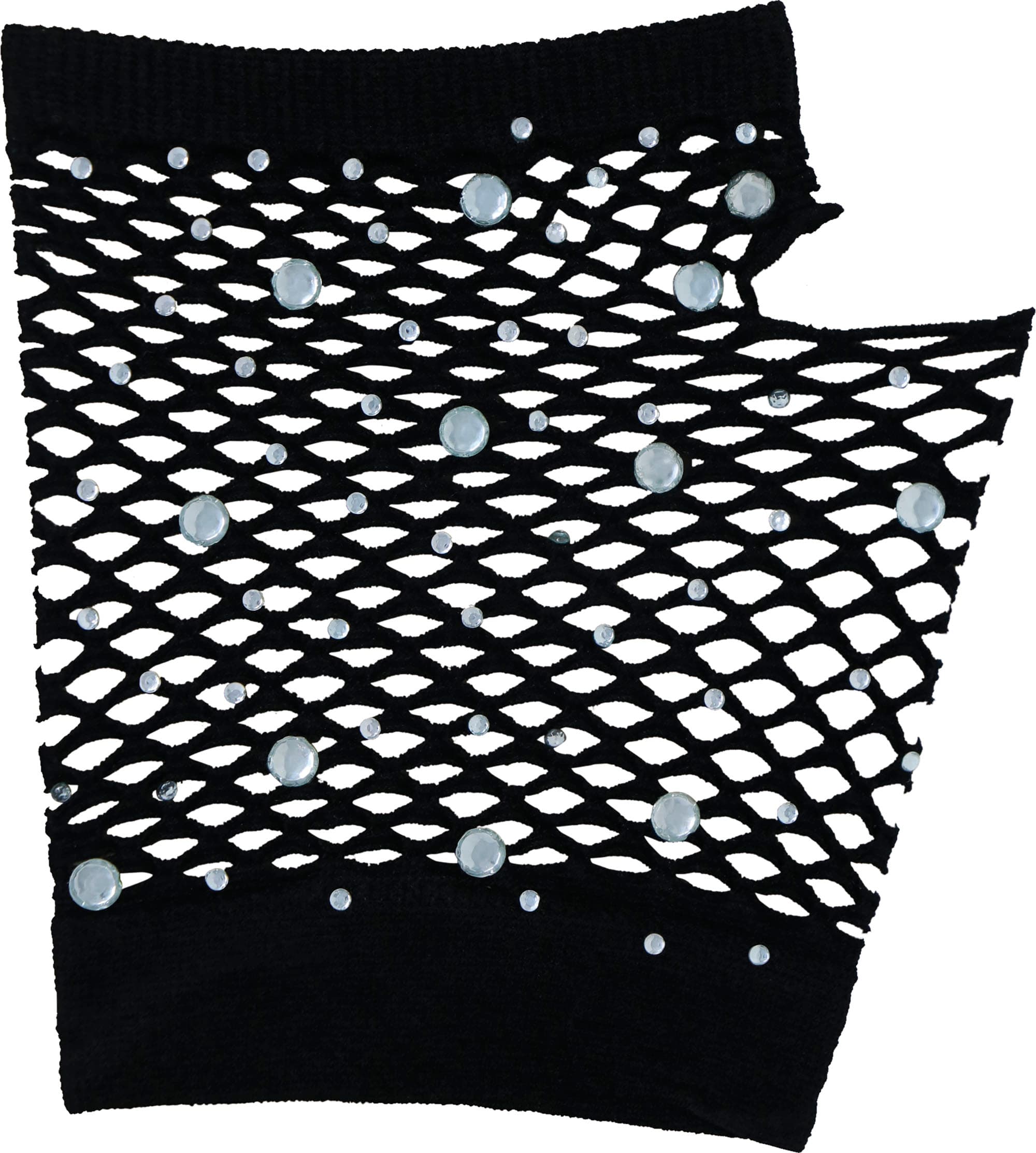 Nethandsker med rhinsten, 11 cm, sort