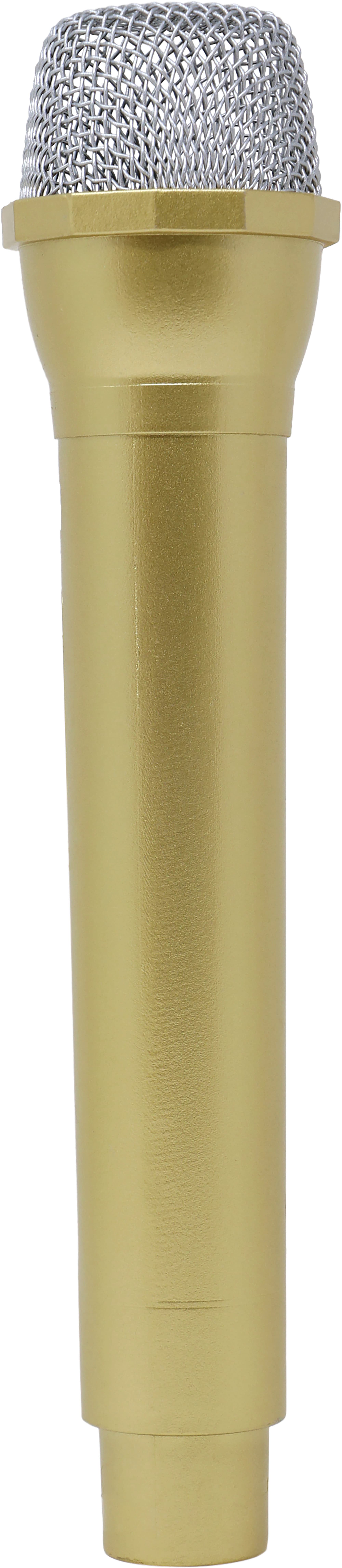 Mikrofon i PVC, guld, 24 cm