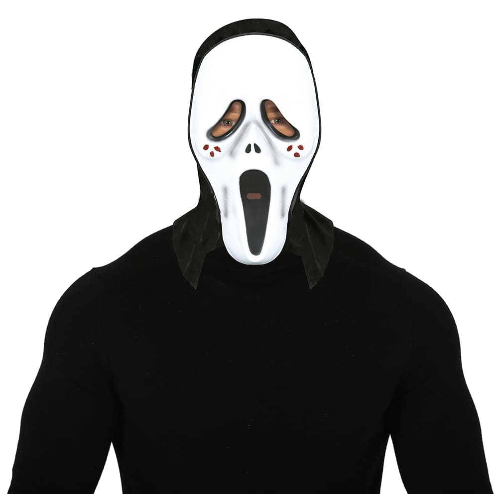 Mordermaske med hætte, PVC