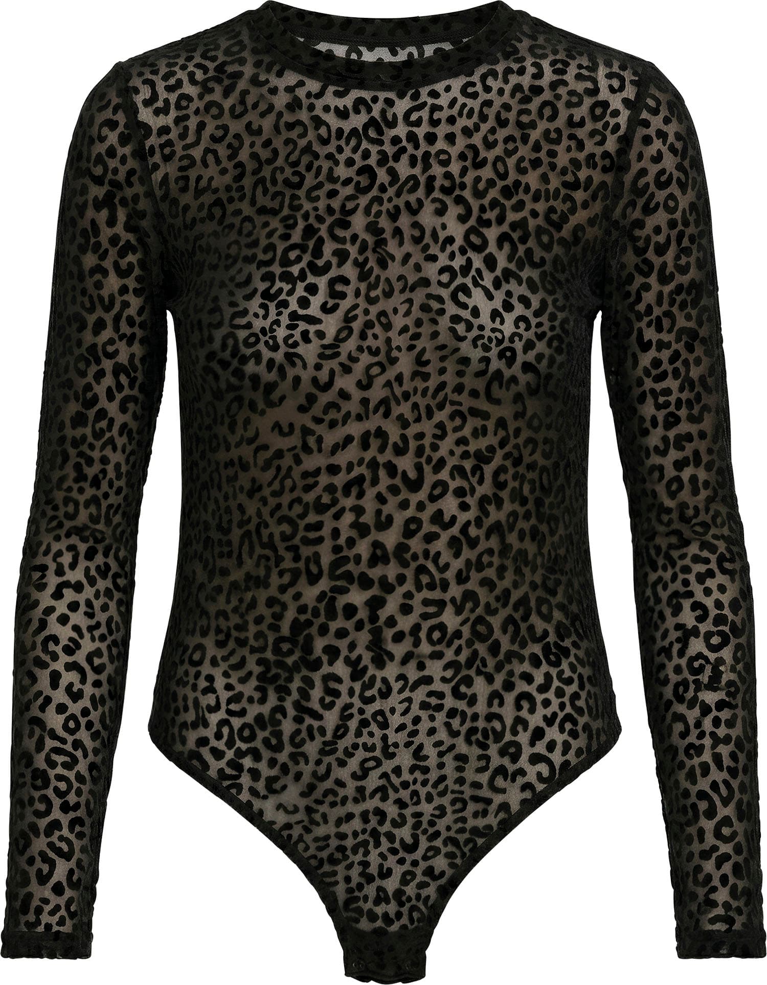 Gennemsigtig body med leopardmønster til damer