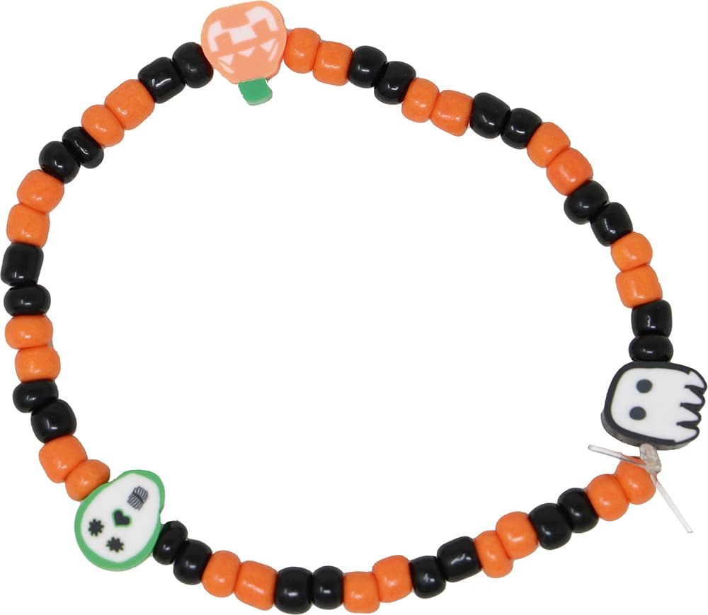Krukke med 1300 dele til halloweenarmbånd, DIY