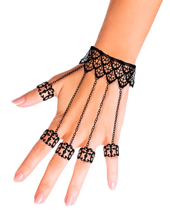 Gotisk armbånd med ringe, metallic