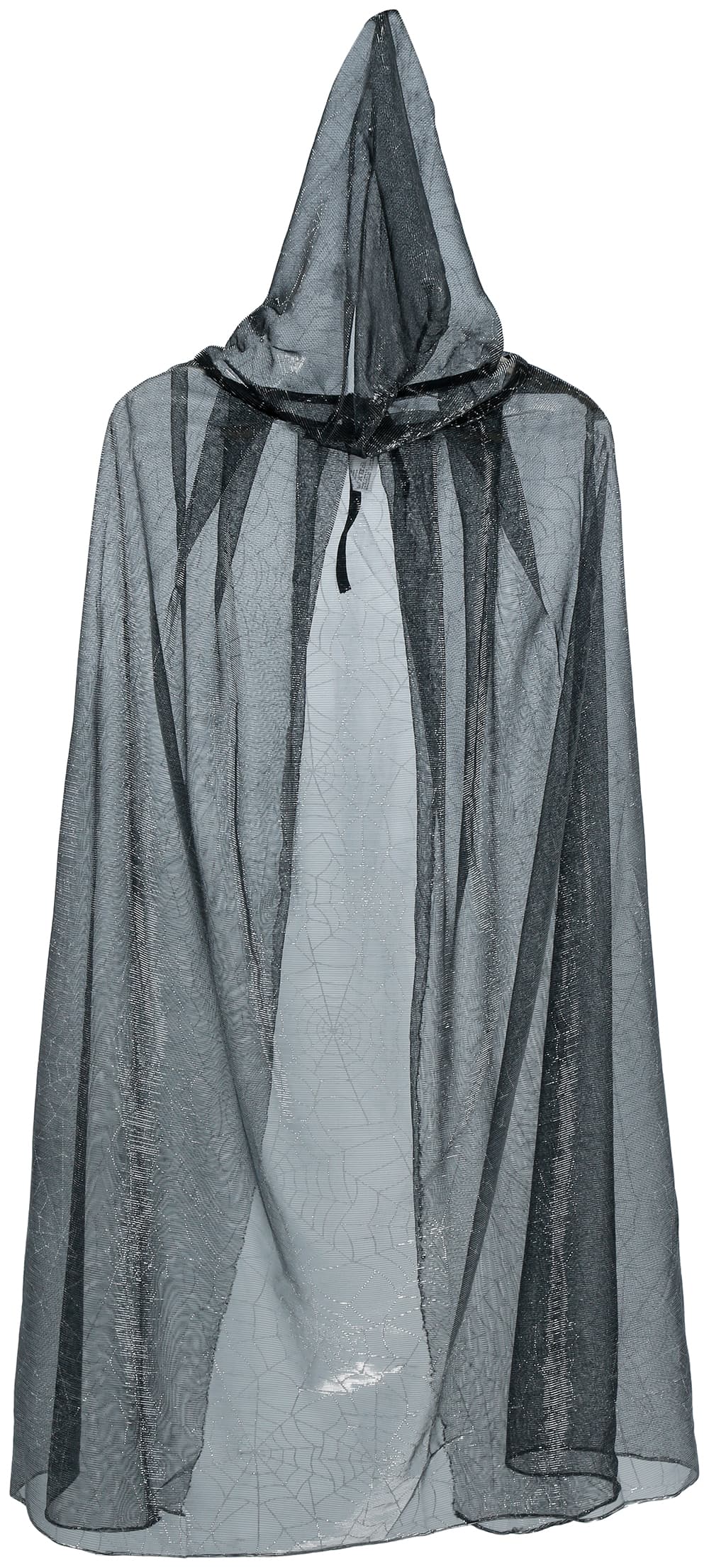 Gennemsigtig skinnende kappe, sølv, 130 cm