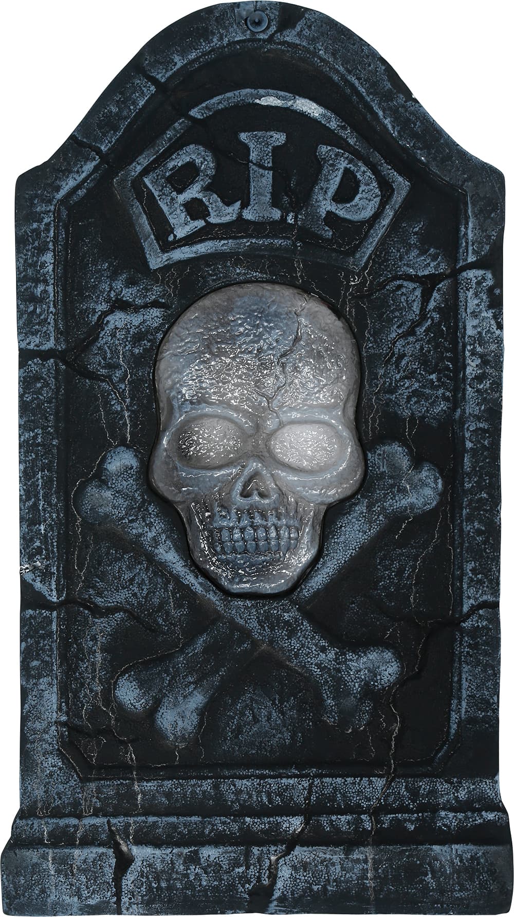 Piratgravsten med kranie, lys og lyd, PVC, 90 × 5