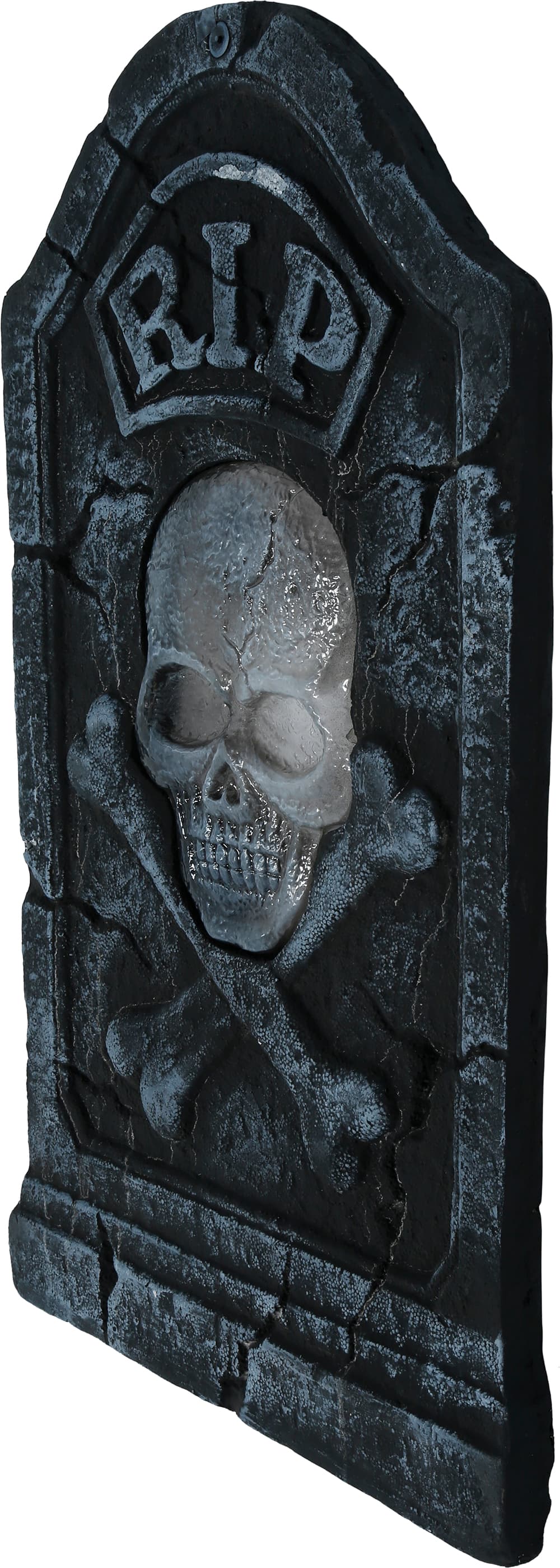 Piratgravsten med kranie, lys og lyd, PVC, 90 × 5