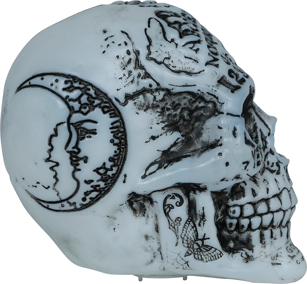 Dekoreret Ouija-kranie med lys, PVC, 20 cm