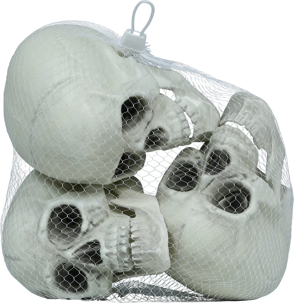 Sæt med 3 kranier, PVC, 15 cm