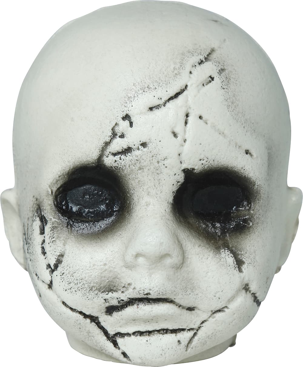 Sæt med 3 uhyggelige børnehoveder, PVC, 10 cm