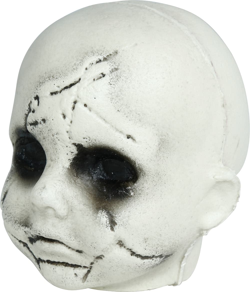 Sæt med 3 uhyggelige børnehoveder, PVC, 10 cm