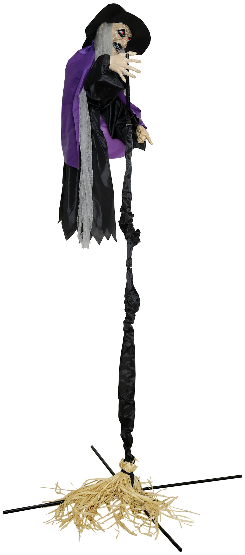 Flyvende heks med fod, lys, lyd og bevægelse, 225 cm